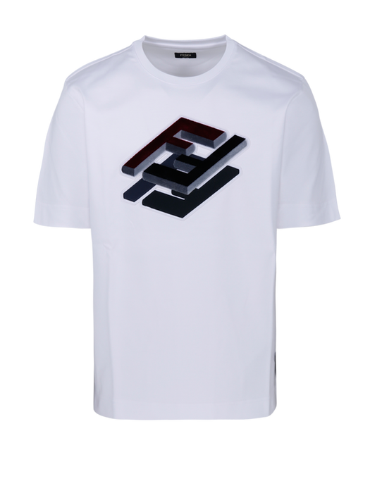 FENDI WHITE COTTON T-SHIRT