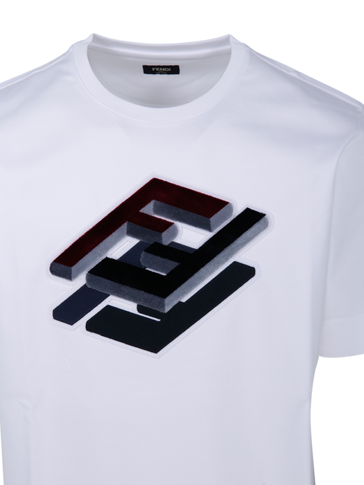 FENDI WHITE COTTON T-SHIRT