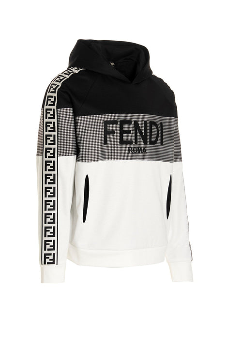 FENDI EMBELLISHED HOODIE IN WHITE