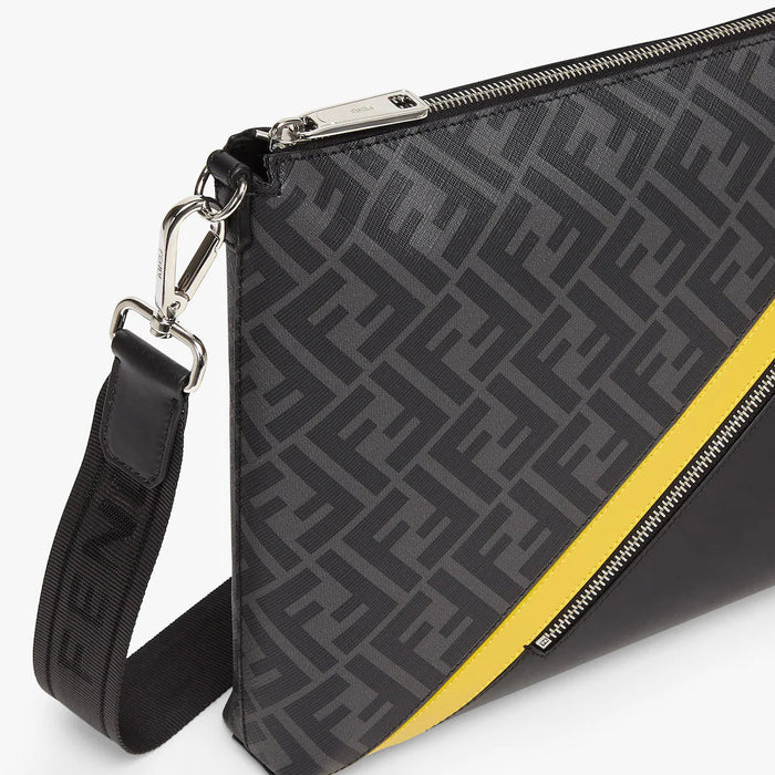 FENDI DIAGONAL MESSENGER ZIP CLUTCH BAG