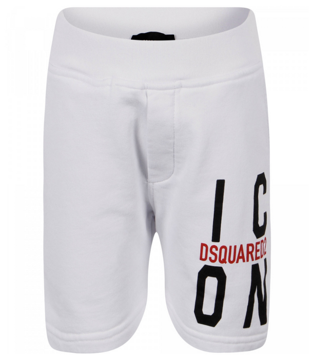 DSQUARED LOGO ICON BERMUDAS IN WHITE