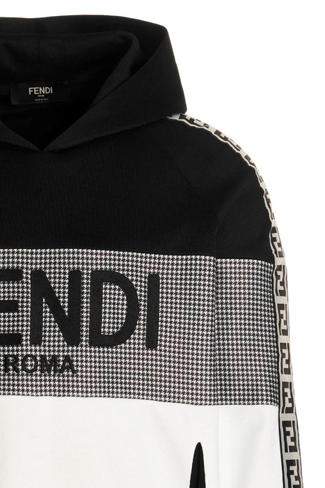 FENDI EMBELLISHED HOODIE IN WHITE