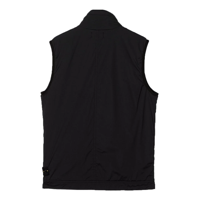 STONE ISLAND JUNIOR STRETCH NYLON GILLET IN BLACK