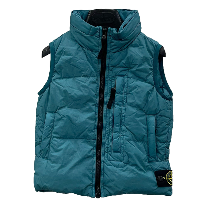 STONE ISLAND JUNIOR DOWN GILLET IN BLUE GREEN