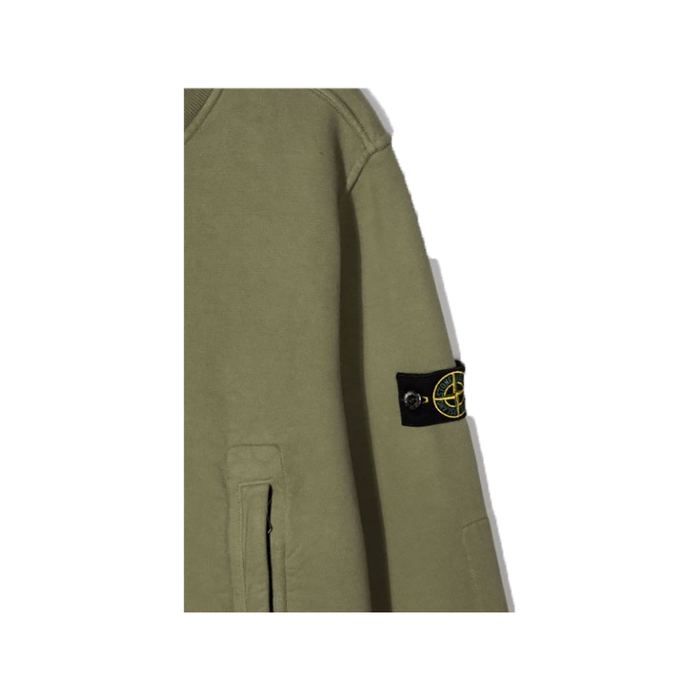 STONE ISLAND JUNIOR ZIP POCKET SWEATER IN GREEN