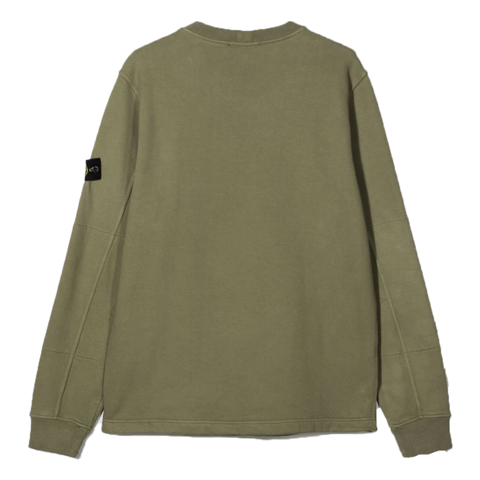 STONE ISLAND JUNIOR ZIP POCKET SWEATER IN GREEN