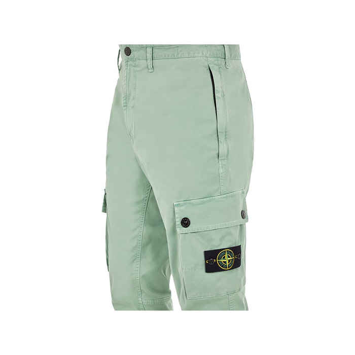 STONE ISLAND OLD EFFECT CARGO PANTS IN SAGE GREEN