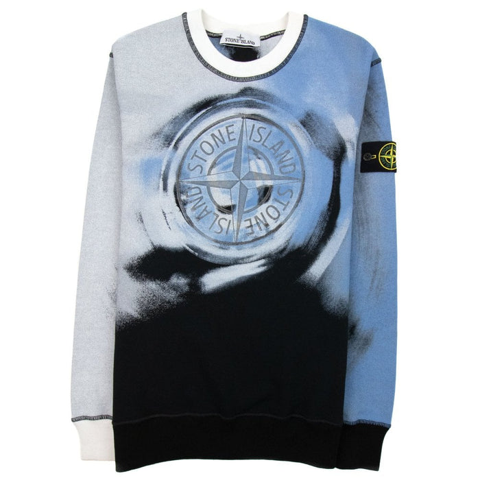 STONE ISLAND COMPASS LOGO PRINT SWEATSHIRT IN WHITE