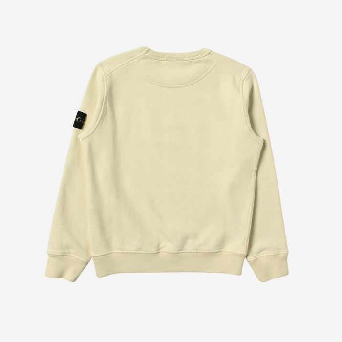 STONE ISLAND JUNIOR COTTON FLEECE SWEATER IN CREAM