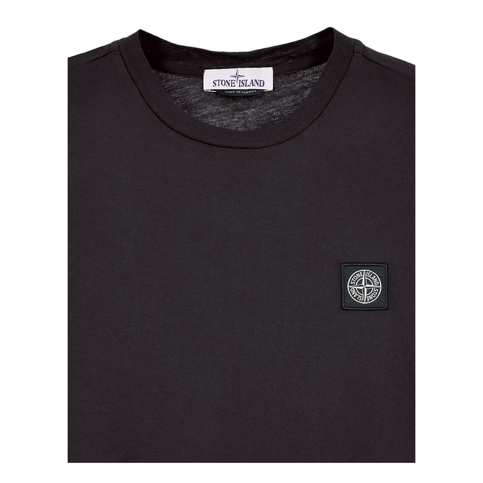 STONE ISLAND LOGO PATCH T-SHIRT IN BLACK