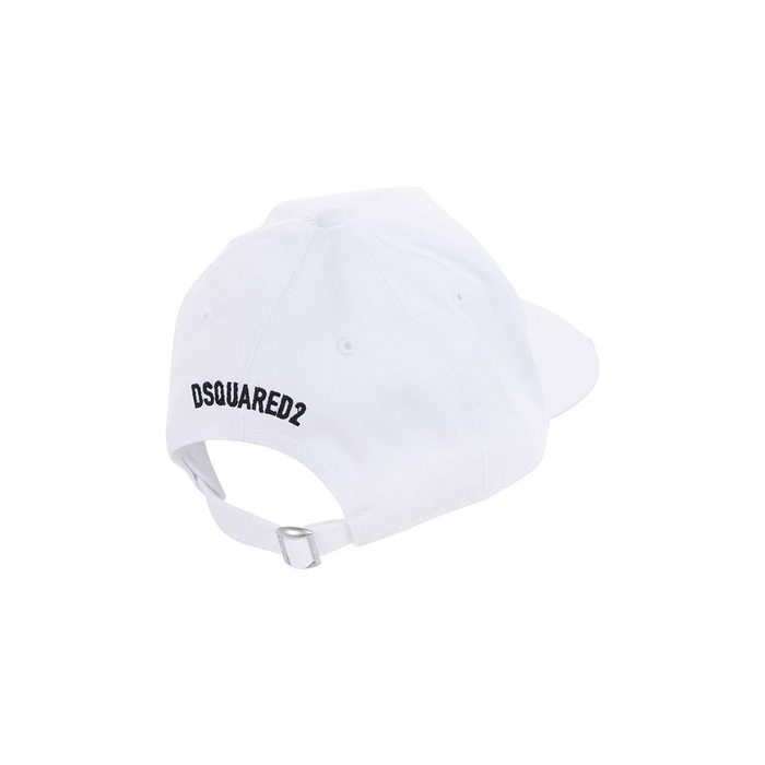 DSQUARED2 ICON SPLAT CAP IN WHITE